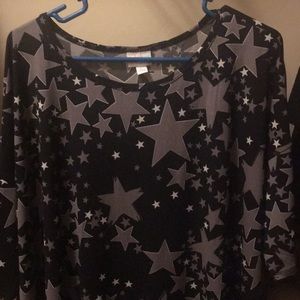 ⭐️ LuLaRoe Large Irma black with stars ⭐️